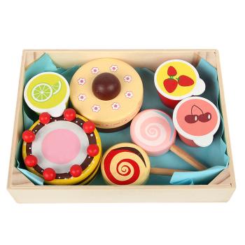 360Home Holzkiste mit Snacks und Spielzeug Lebensmittel aus Holz
